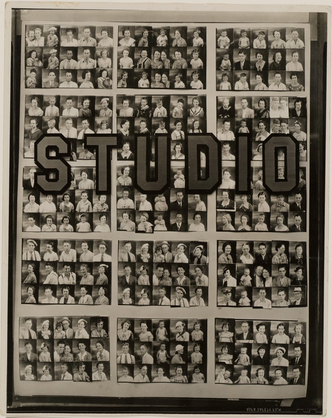 Walker Evans, Penny Picture Display, Savannah, 1936. Archival display window filled with a grid of studio portraits.