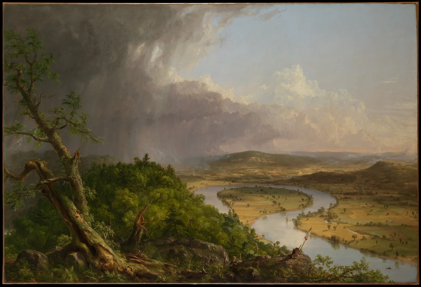 View from Mount Holyoke, Northampton, Massachusetts, after a Thunderstorm—The Oxbow - Thomas Cole